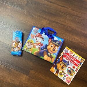 NEW RARE PAW PATROL BUNDLE CARRY ON ALONG BINDER STORYBOOK  STICKER PAD & PUZZLE